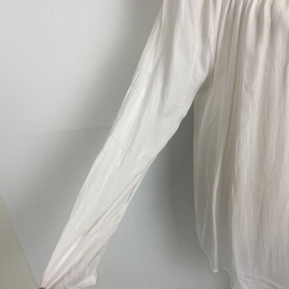 Witchery Size 10 Women's Top Blouse White Relaxed Long Sleeve - Picture 4 of 11